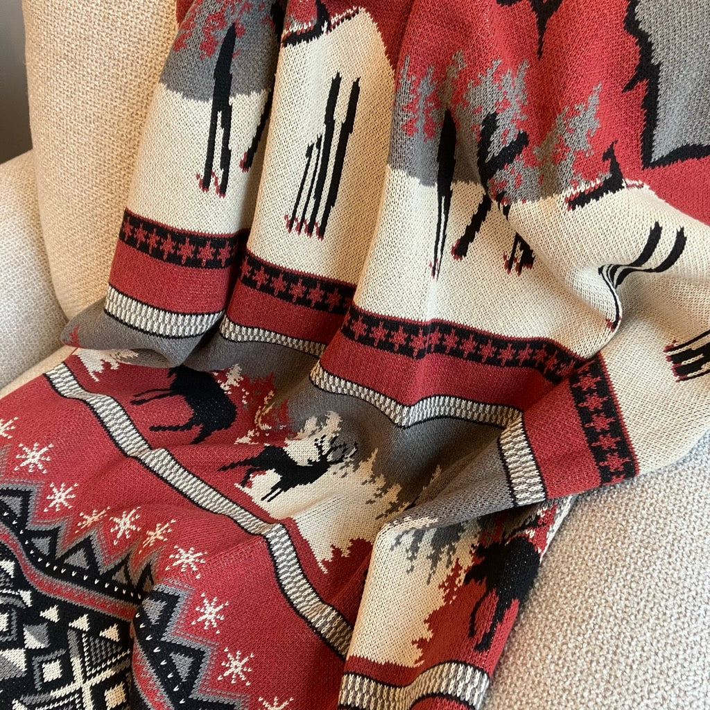 Mountain Fair Isle Throw Blanket by In2Green
