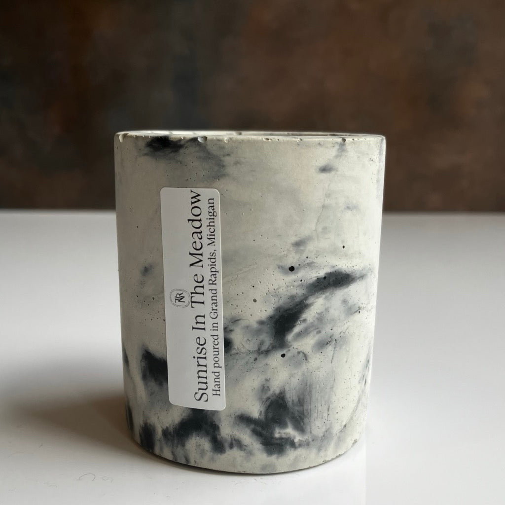 Sunrise In The Meadow Candle in Concrete Vessel