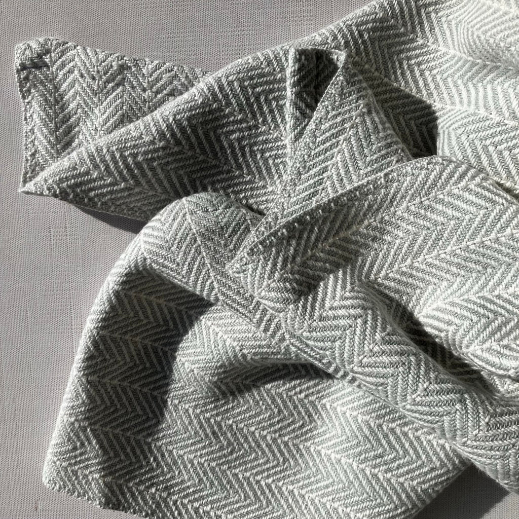 Cotton Tea Towel / Hand Towel Gray and White by Kristina Nichols