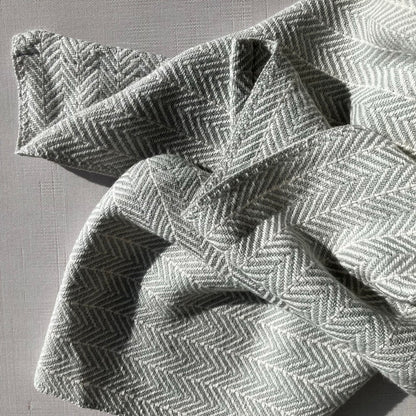 Cotton Tea Towel / Hand Towel Gray and White by Kristina Nichols