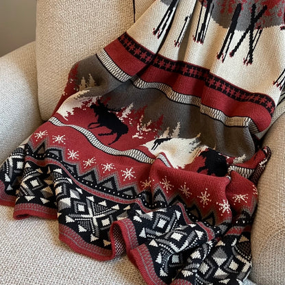Mountain Fair Isle Throw Blanket by In2Green