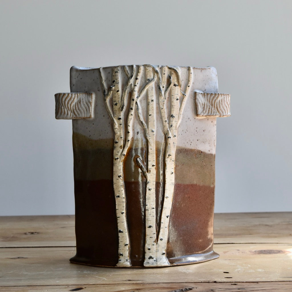 Oval Birch Vase by Jan Toscano