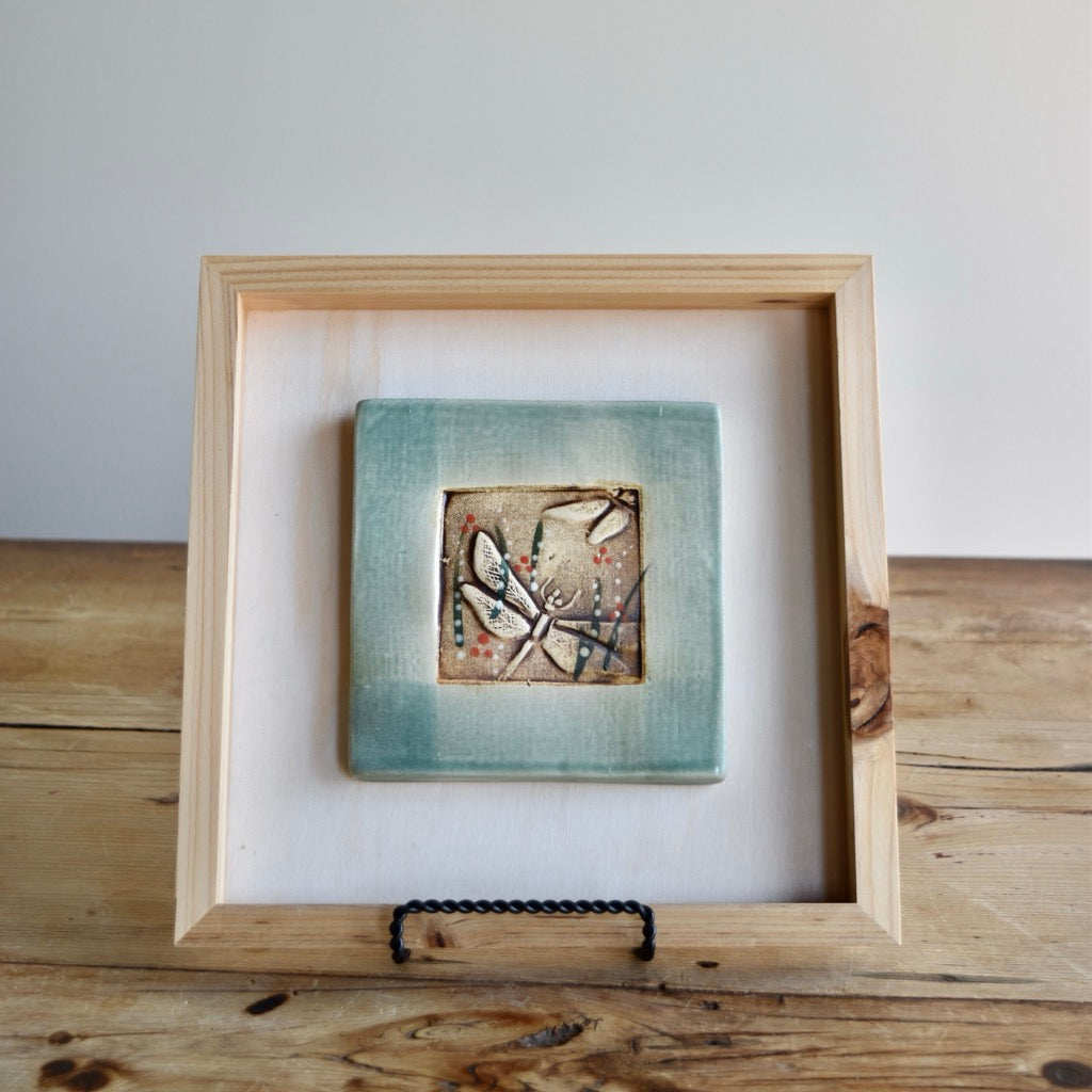 Art Tile - The Dragonfly by Otis Pottery