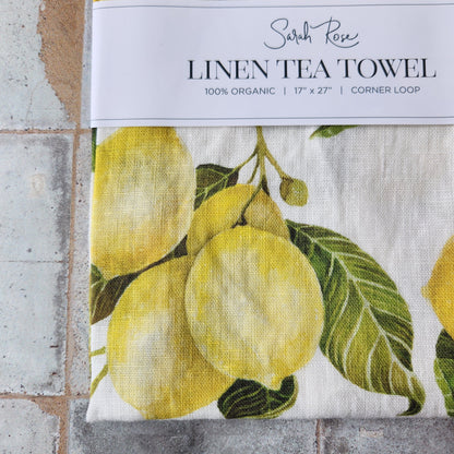 Organic Linen Tea Towel by Sarah Rose