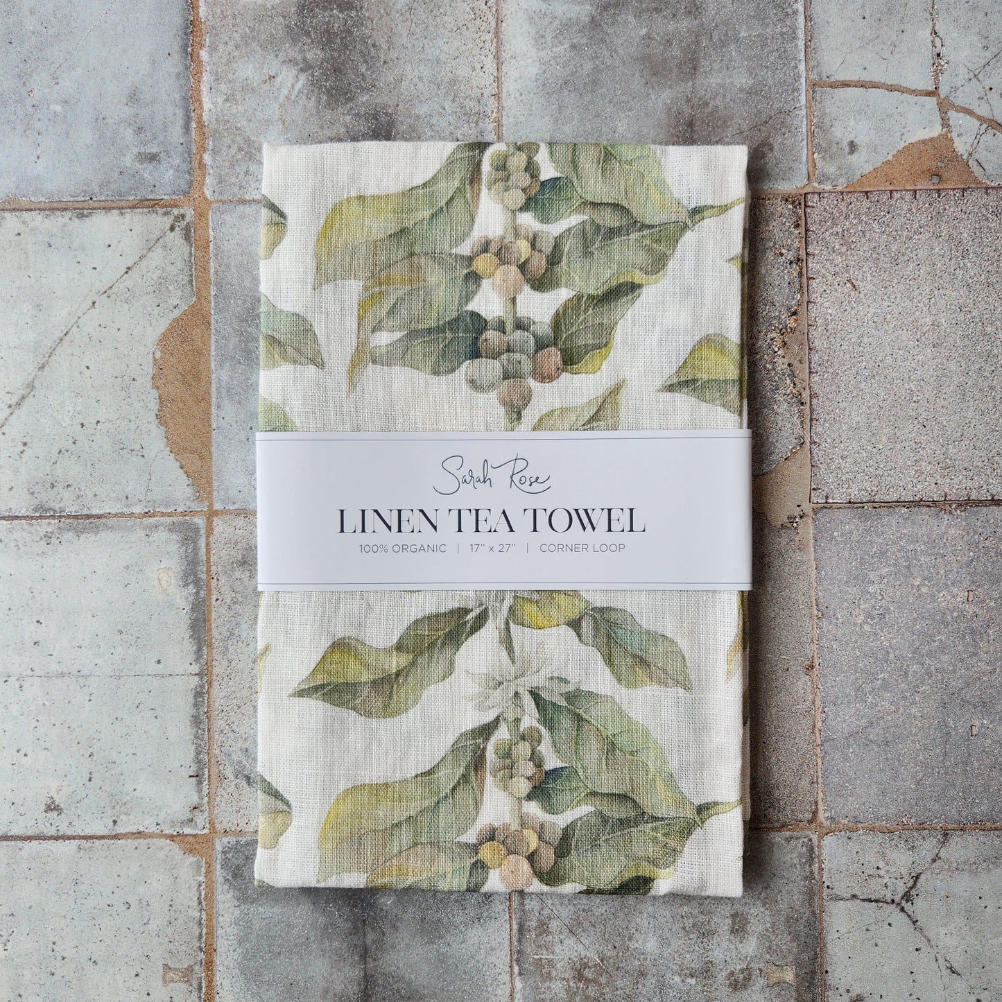 Organic Linen Tea Towel by Sarah Rose