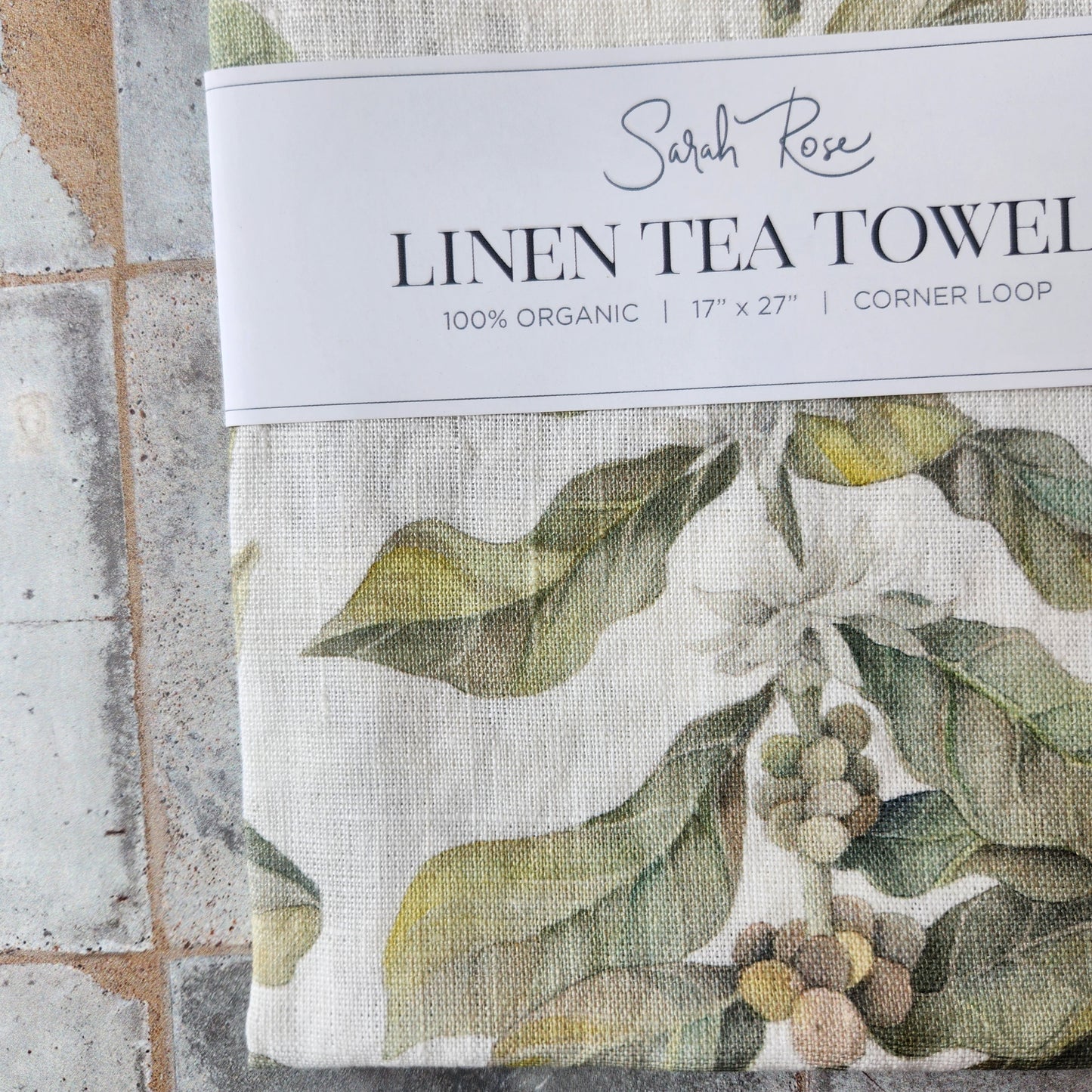 Organic Linen Tea Towel by Sarah Rose