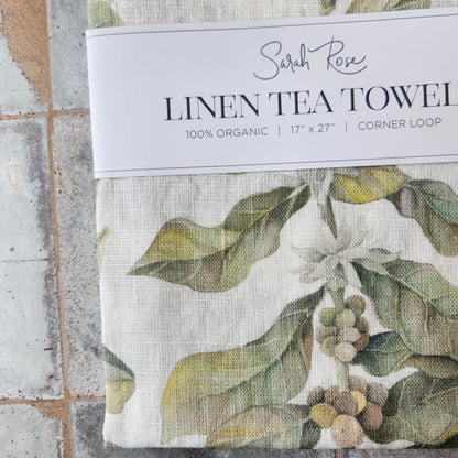 Organic Linen Tea Towel by Sarah Rose