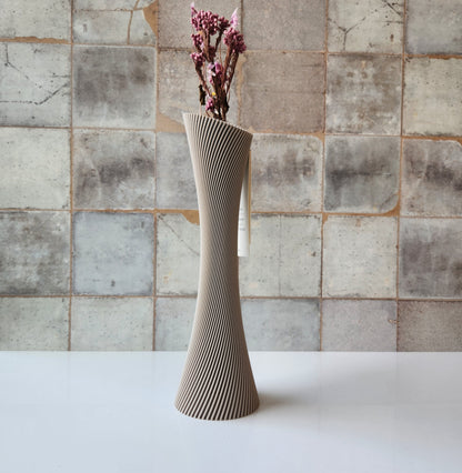 Spiral Rose Vase in Muted White by Modernized Pottery