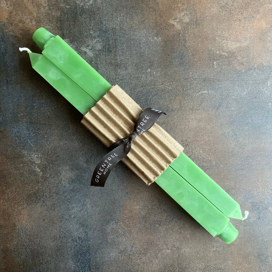 12" Square Taper Candles in Spring Green by Greentree Home Candle