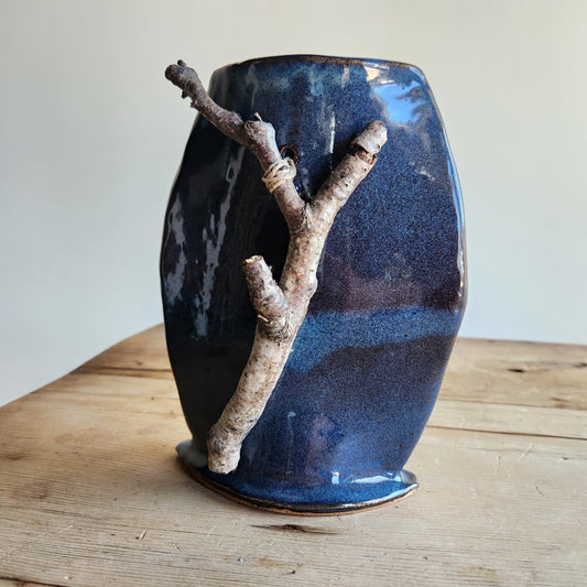 Blue Birch Vase by Jan Toscano