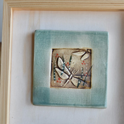 Art Tile - The Dragonfly by Otis Pottery
