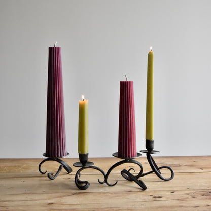 5” Sculpture Ball Taper Candle Holder by Blackthorne Forge