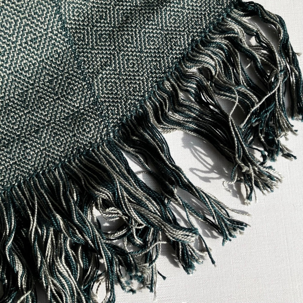Table Runner in Gray and Green by Kristina Nichols