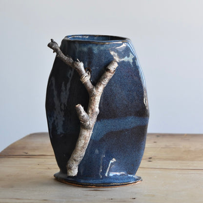 Blue Birch Vase by Jan Toscano