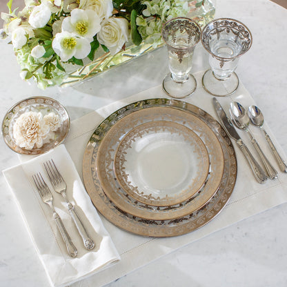 Vetro Platinum Charger by Arte Italica & Crown Linen Designs