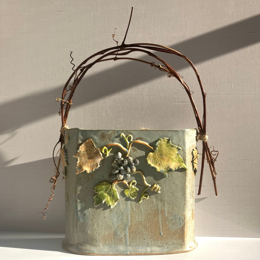 Wild Grape Basket with Vine Handle by Jan Toscano
