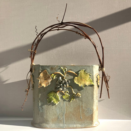 Wild Grape Basket with Vine Handle by Jan Toscano
