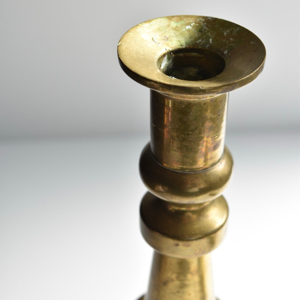 Found 18th Century Style Brass Candlestick