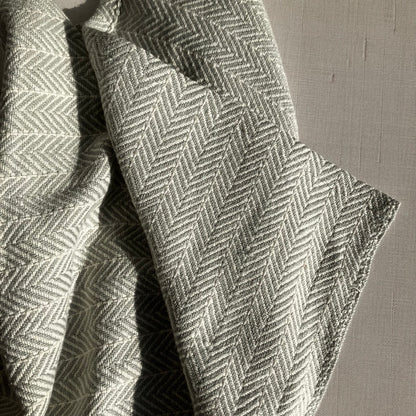 Cotton Tea Towel / Hand Towel Gray and White by Kristina Nichols