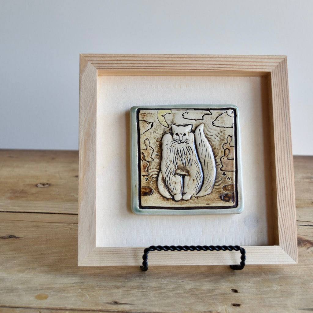 Art Tile - The Cat #2 by Otis Pottery