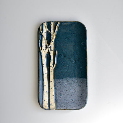 Extra Small Two Tone Blue Birch Dish by Jan Toscano