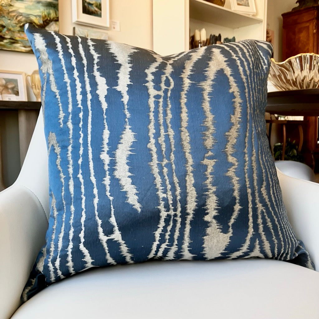Midnight Faux Bois Pillow by Schumacher