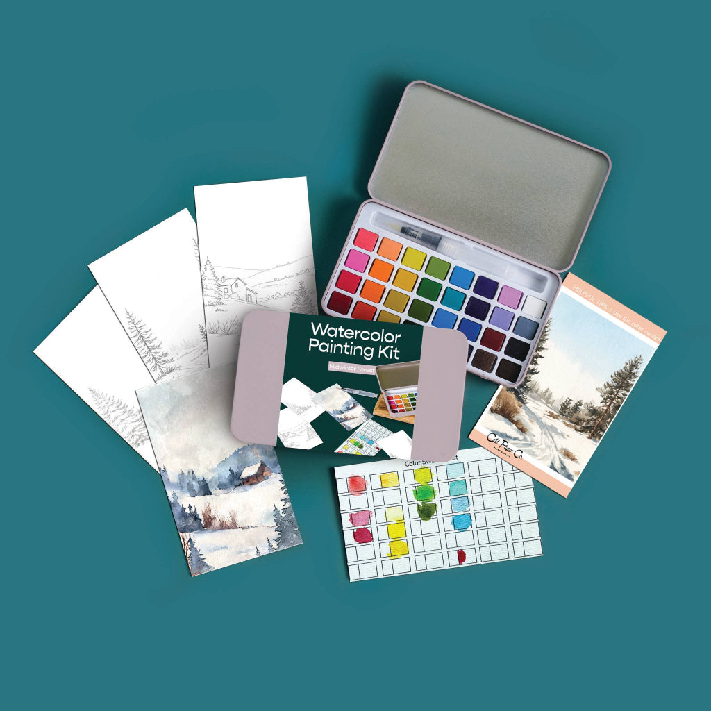 Midwinter Forest Watercolor Painting Kit by Cate Paper Co.