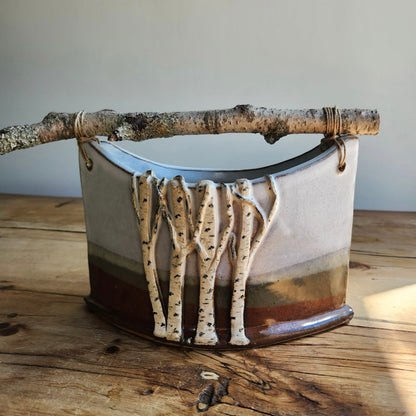 Autumn Tone Birch Basket by Jan Toscano