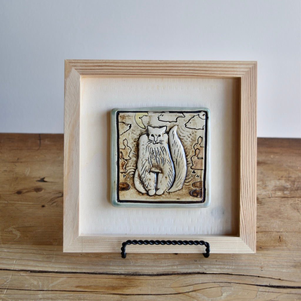 Art Tile - The Cat #2 by Otis Pottery