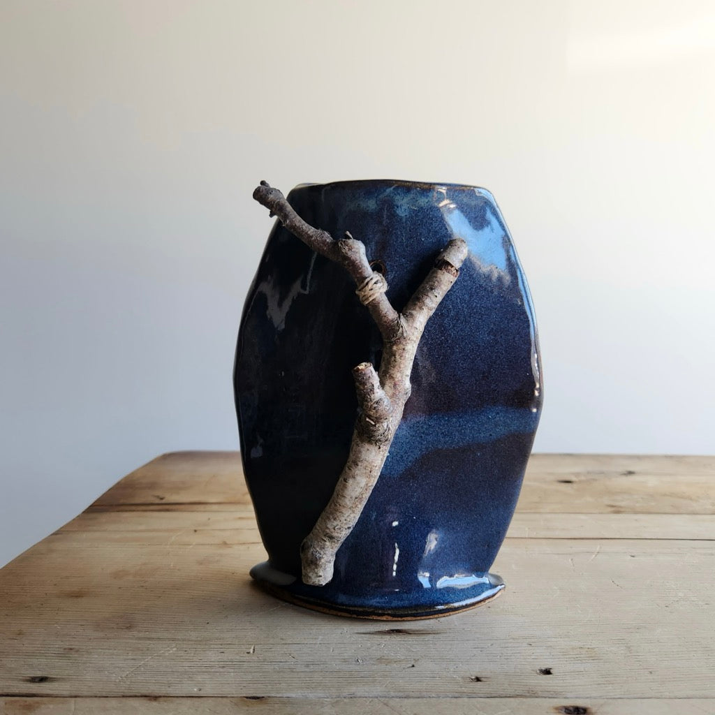 Blue Birch Vase by Jan Toscano