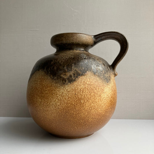 Round Brown and Yellow Pot