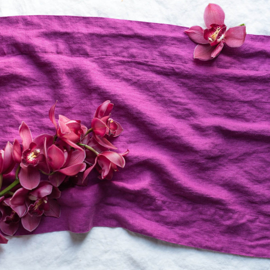 Orchid 8 Foot Table Runner in European Linen by Rough Linen