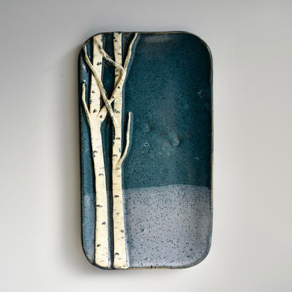Extra Small Two Tone Blue Birch Dish by Jan Toscano