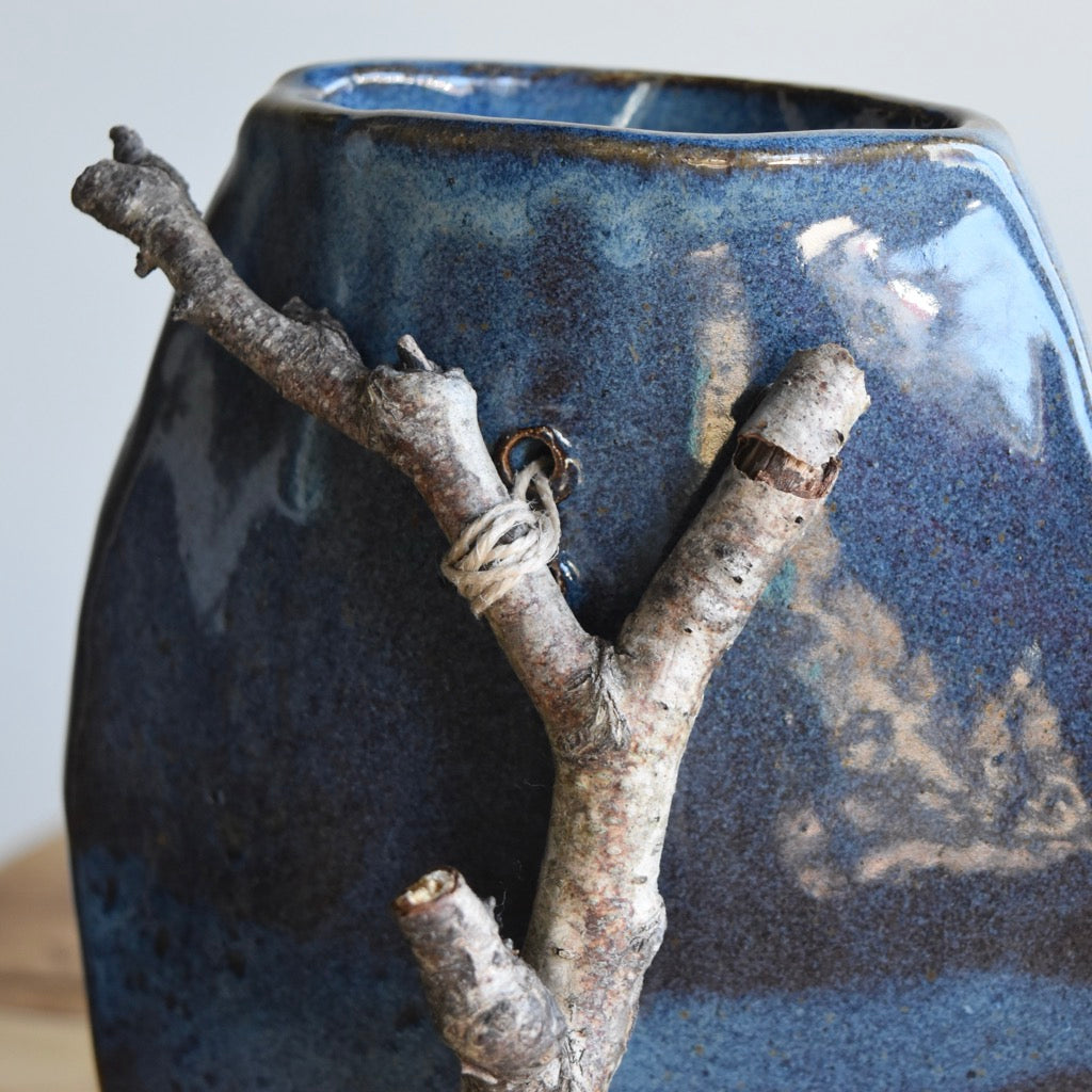 Blue Birch Vase by Jan Toscano