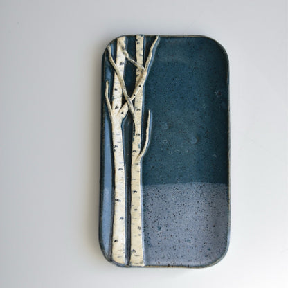 Extra Small Two Tone Blue Birch Dish by Jan Toscano
