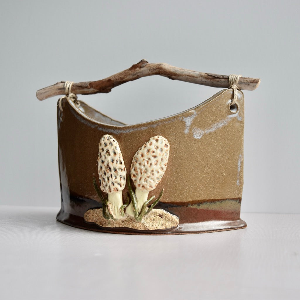 Brown Morel Basket by Jan Toscano