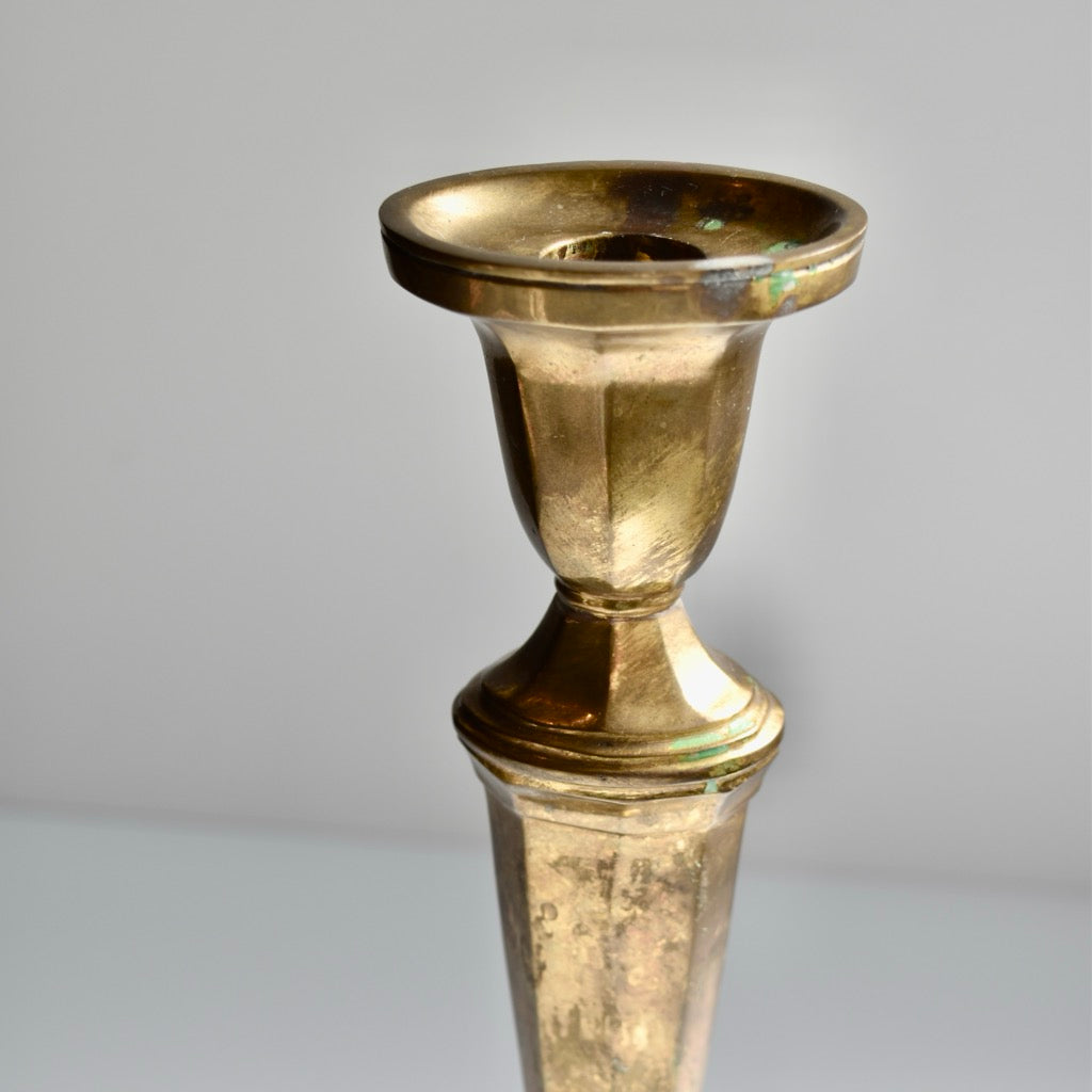 Found Mid-Century Style Brass Candlestick