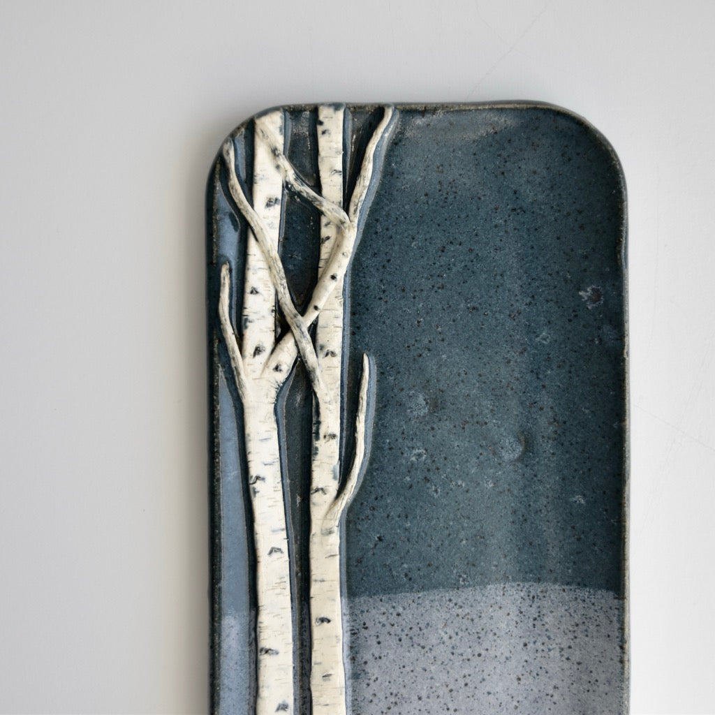 Extra Small Two Tone Blue Birch Dish by Jan Toscano