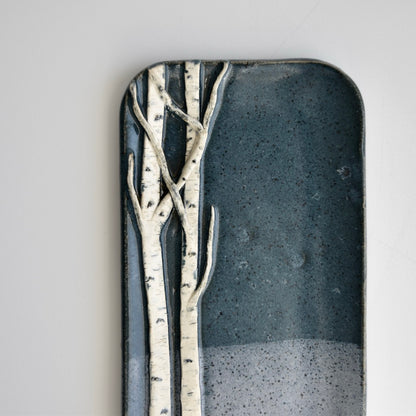 Extra Small Two Tone Blue Birch Dish by Jan Toscano