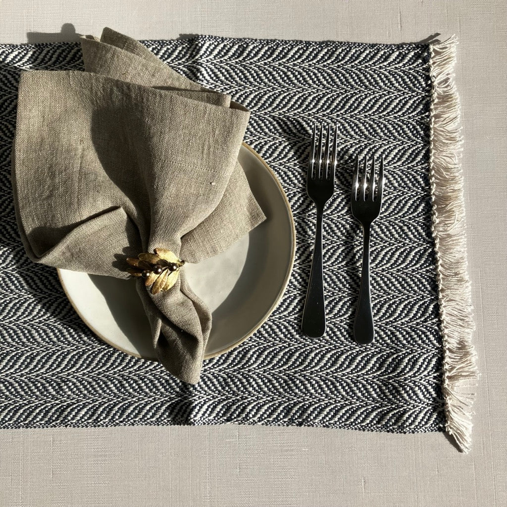 Placemat in White and Grey by Kristina Nichols