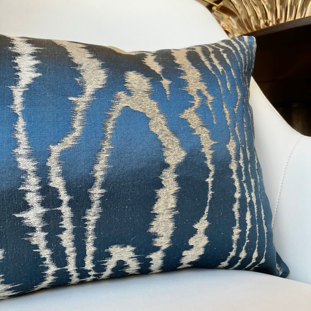 Midnight Faux Bois Pillow by Schumacher