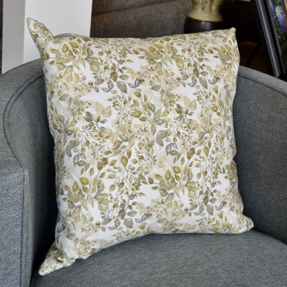 Decorative 100% Linen Pillow in Butterfly Branches White by Glass Muriel