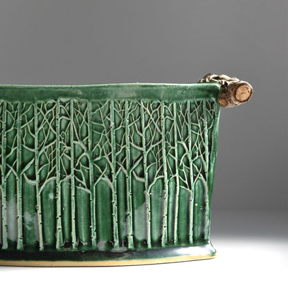 Green Rectangular Tree Basket by Jan Toscano