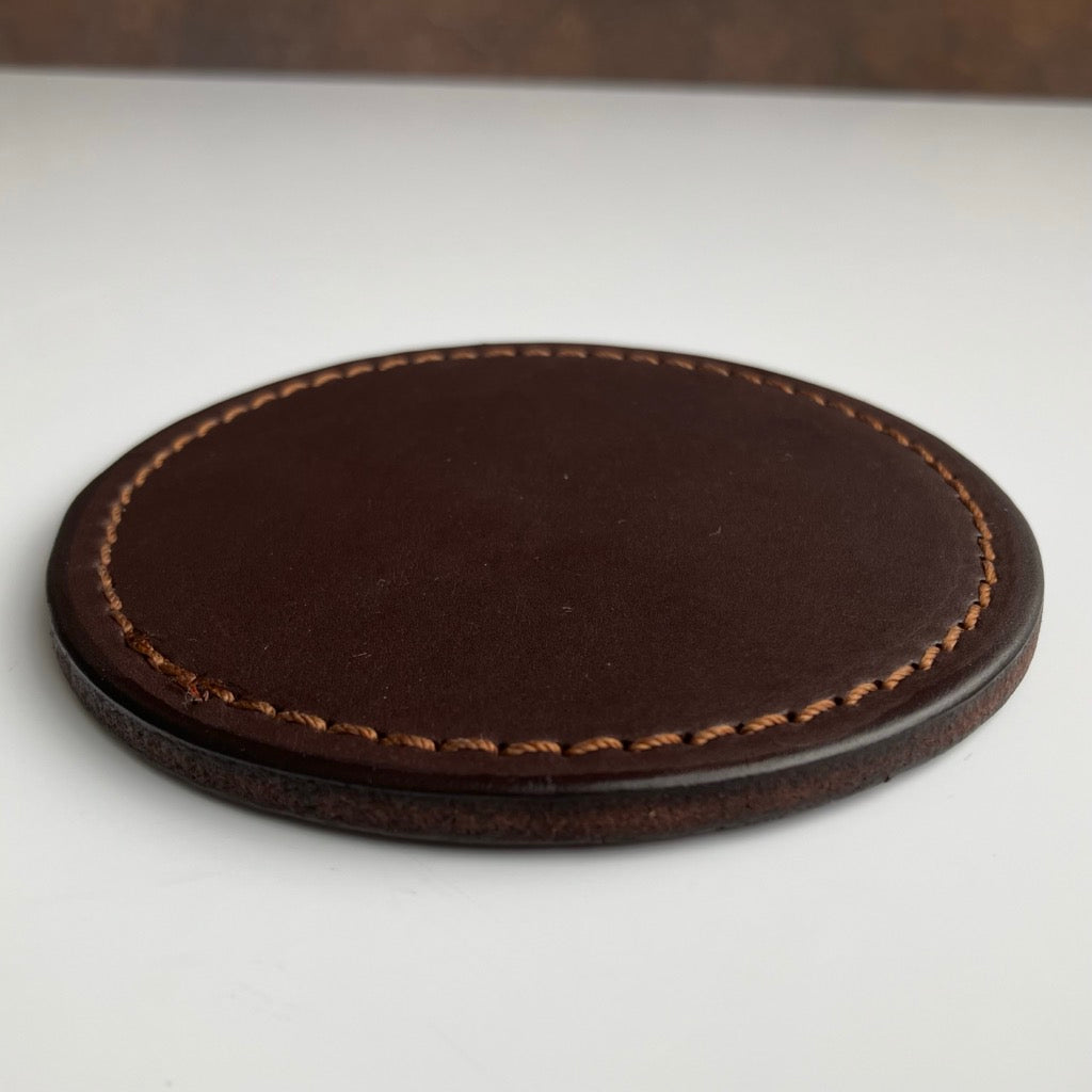 Leather Coasters in Tobacco By Millstream Home