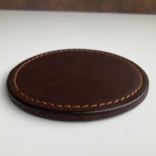 Leather Coasters in Tobacco By Millstream Home