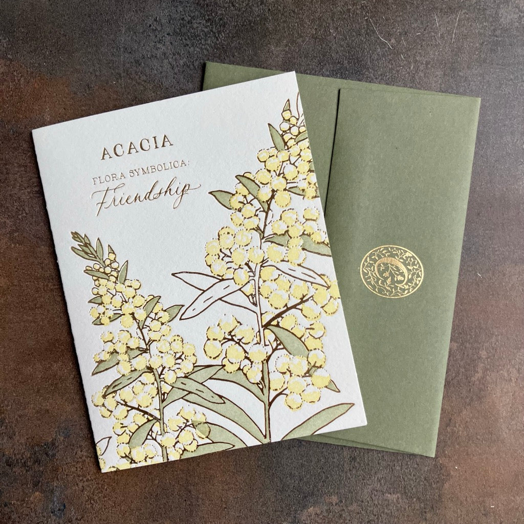 Acacia - Language of Flowers Greeting Card by Ciarra Claire