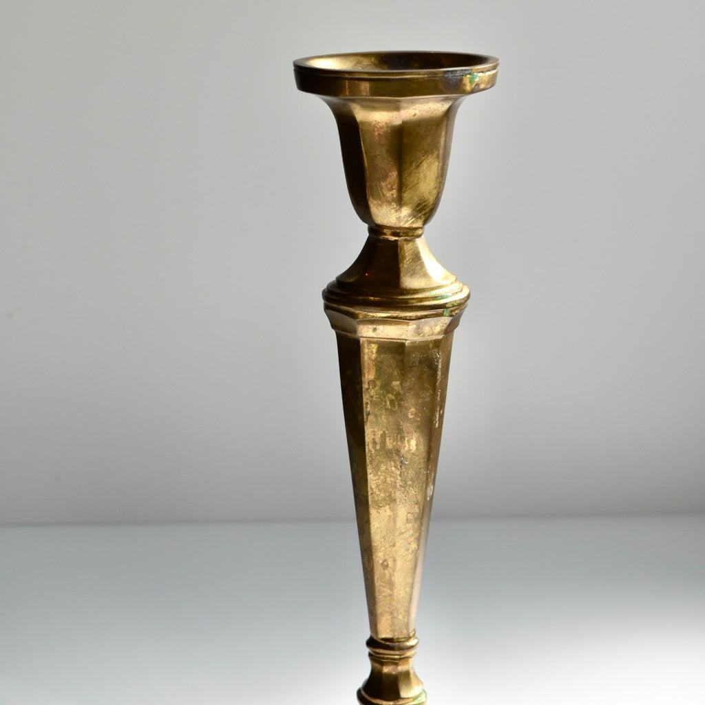 Found Mid-Century Style Brass Candlestick