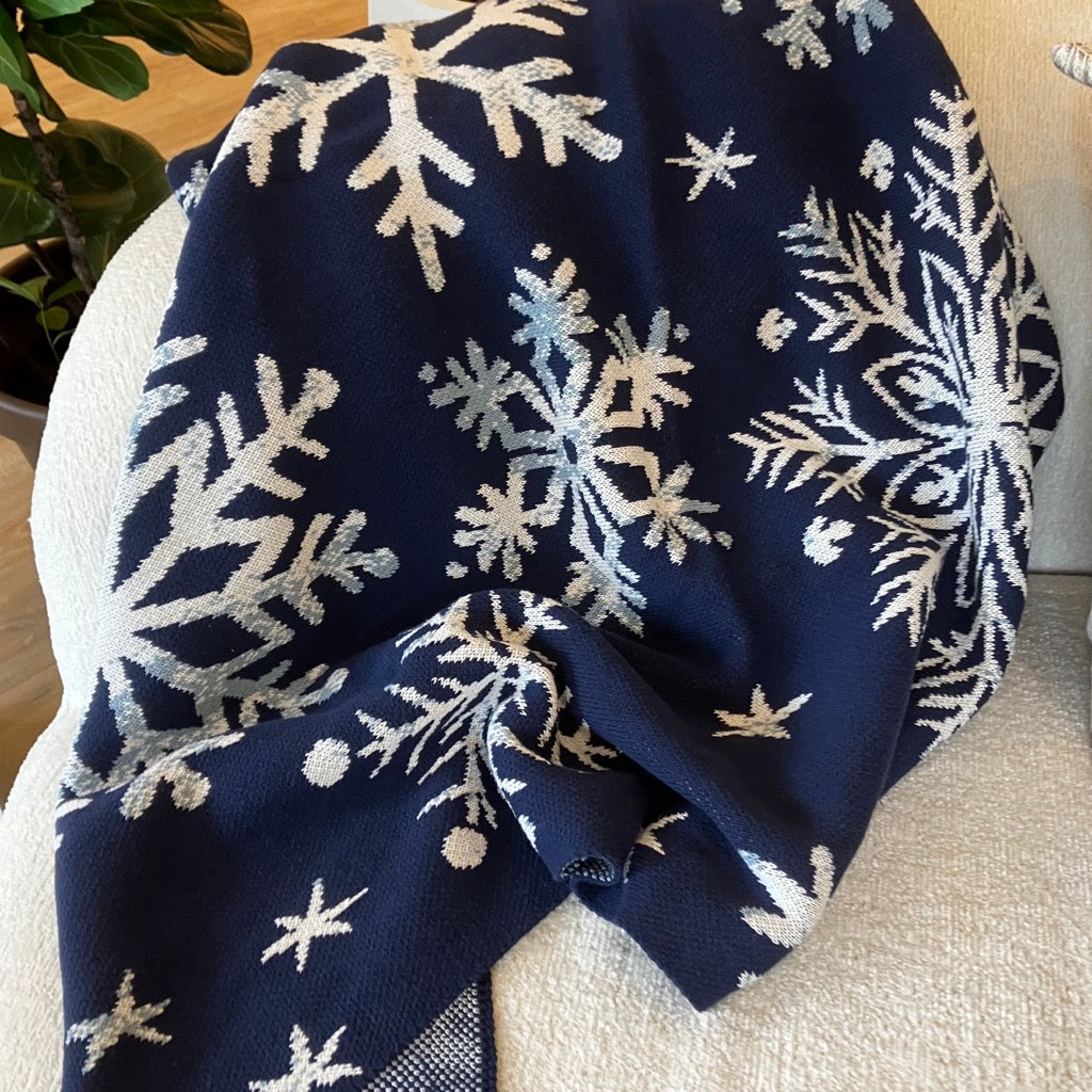 Nordic Snowflakes Throw Blanket by In2Green