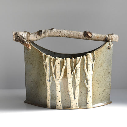 Gray Large Birch Basket by Jan Toscano