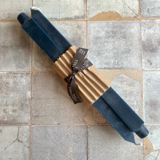 12" Square Taper Candles in Blue Slate by Greentree Home Candle
